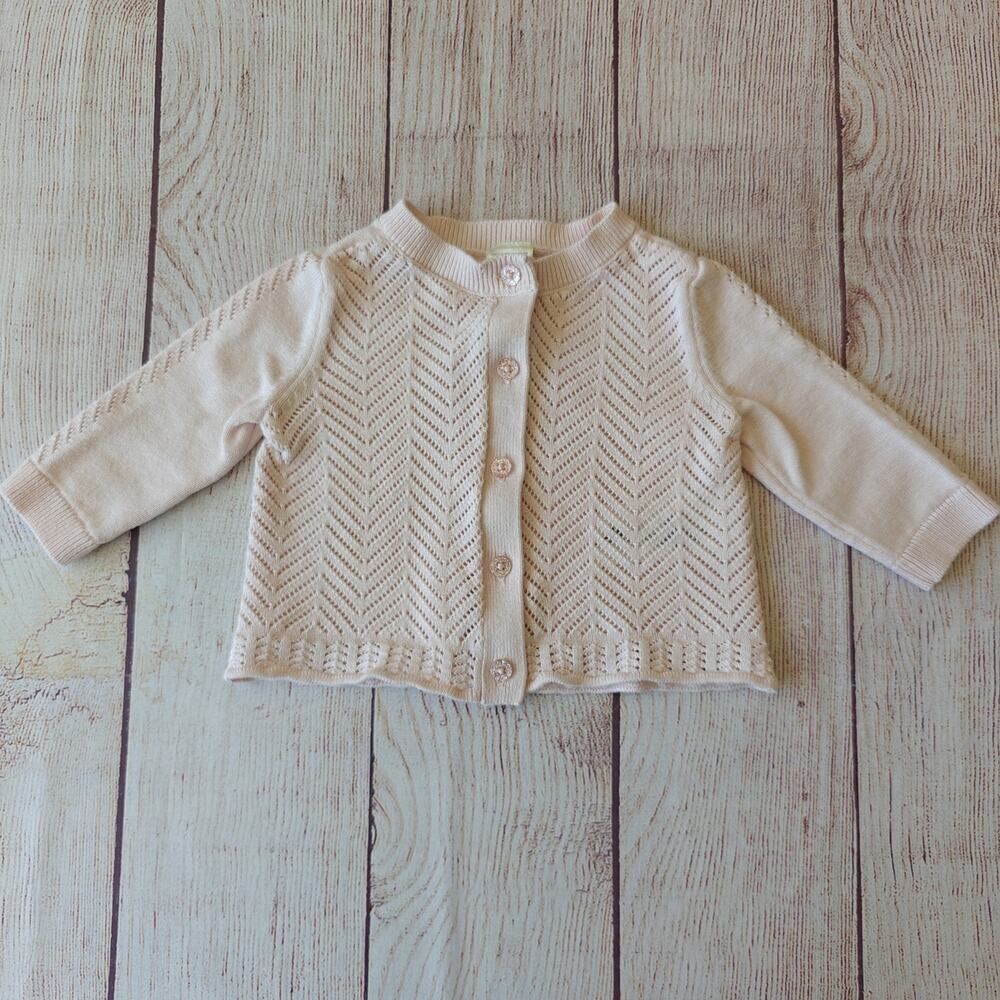 Baby B'gosh Pointelle Button-Front Sweater Knit Cardigan 3 mo - Picture 5 of 12